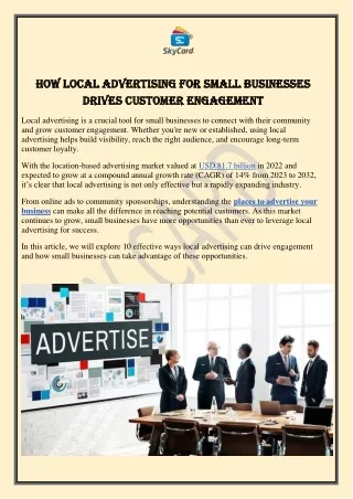How Local Advertising for Small Businesses Drives Customer Engagement