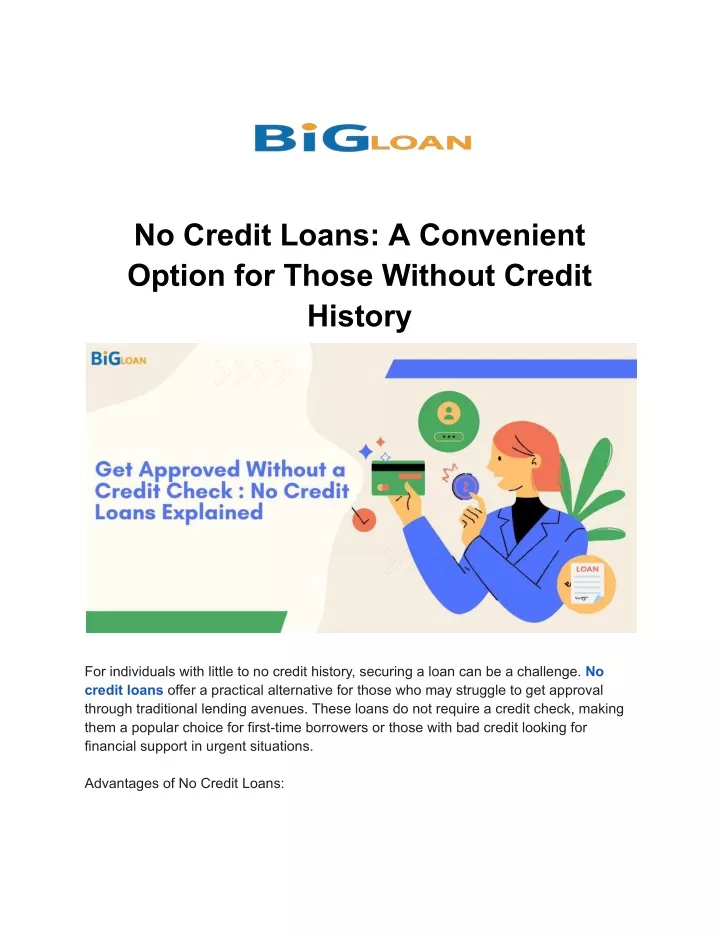 no credit loans a convenient option for those