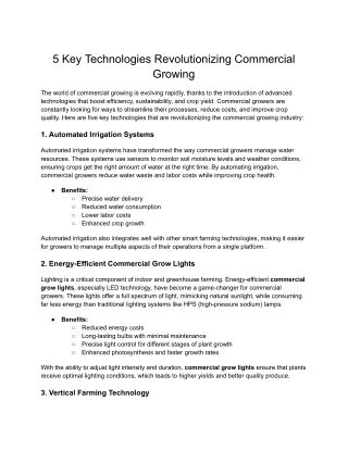 5 Key Technologies Revolutionizing Commercial Growing