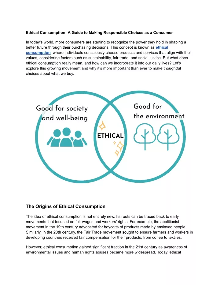 ethical consumption a guide to making responsible