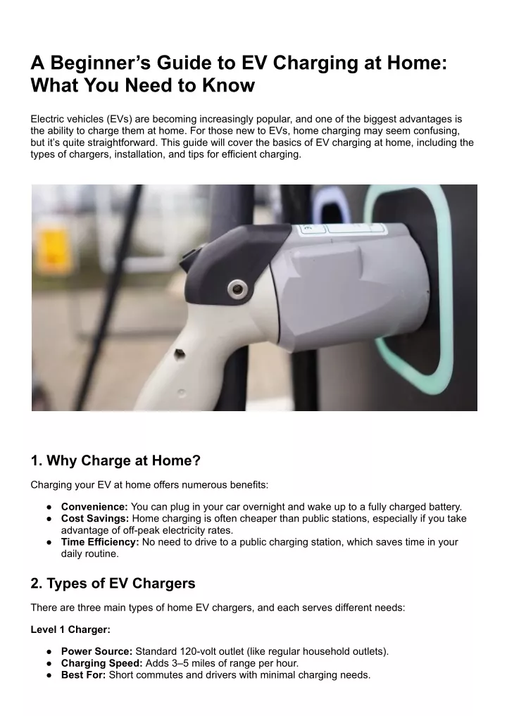 a beginner s guide to ev charging at home what