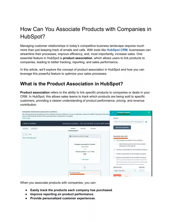 how can you associate products with companies