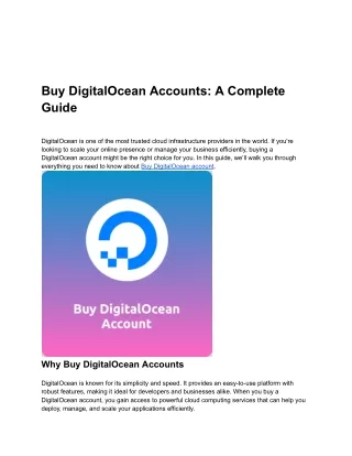 Buy DigitalOcean Accounts Bestdacchub