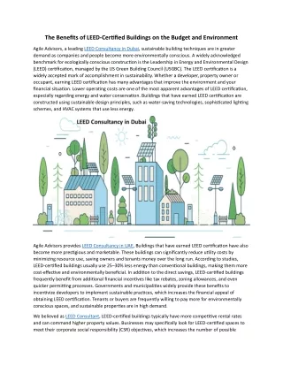 The Benefits of LEED-Certified Buildings on the Budget and Environment