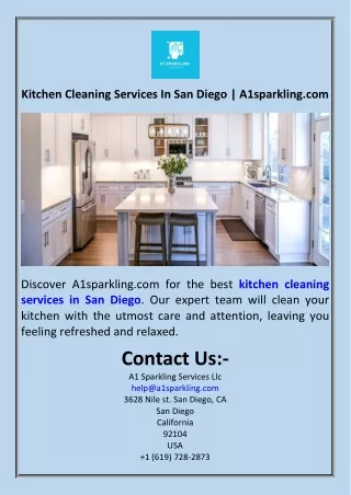 Kitchen Cleaning Services In San Diego  A1sparkling.com