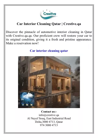 Car Interior Cleaning Qatar  Crestive.qa