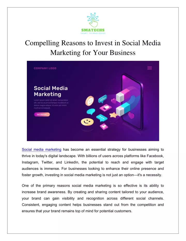 compelling reasons to invest in social media