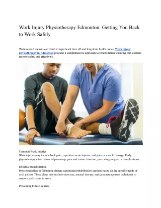 Work Injury Physiotherapy Edmonton_ Getting You Back to Work Safely