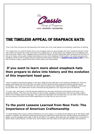 the timeless appeal of snapback hats the timeless