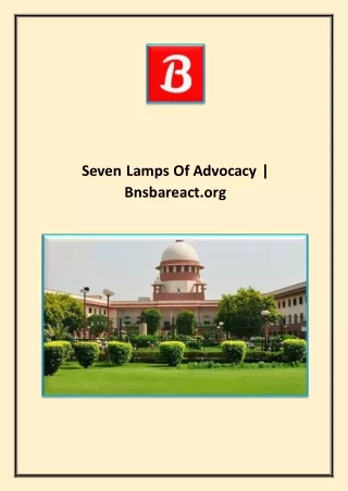 Seven Lamps Of Advocacy | Bnsbareact.org