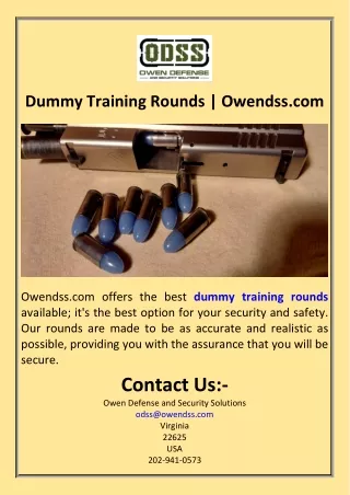 Dummy Training Rounds  Owendss.com