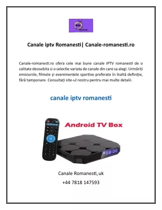 Canale iptv Romanesti| Canale-romanesti.ro