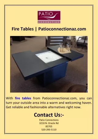 Fire Tables  Patioconnectionaz.com