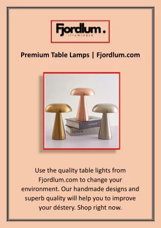 premium table lamps fjordlum com
