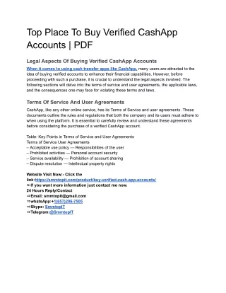 Top Place To Buy Verified CashApp Accounts _ PDF