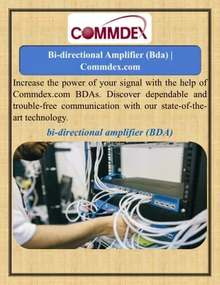 Bi-directional Amplifier (Bda)   Commdex.com