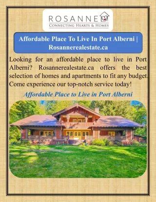 Affordable Place To Live In Port Alberni   Rosannerealestate.ca