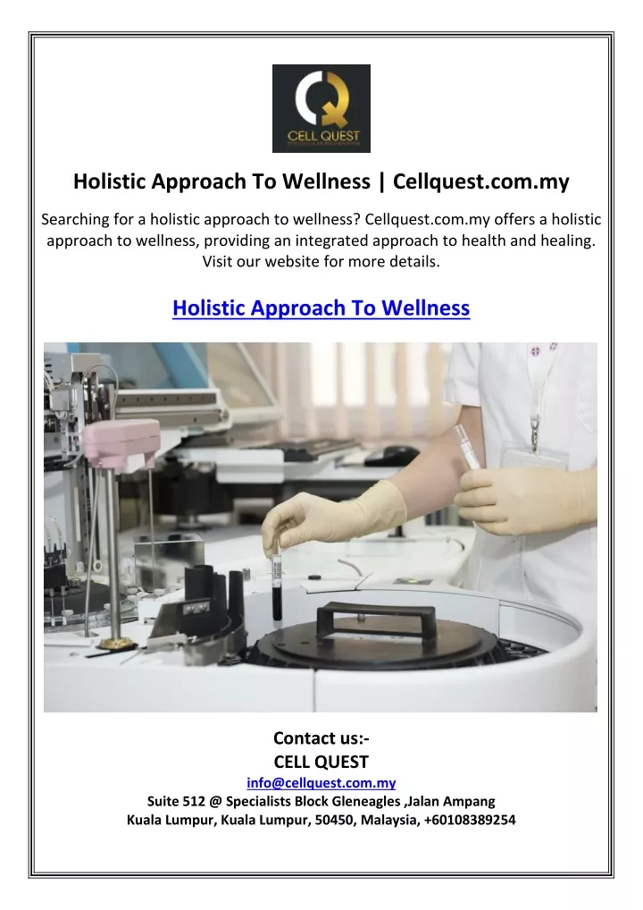 holistic approach to wellness cellquest com my