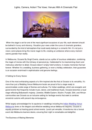 lights camera action the vows venues with
