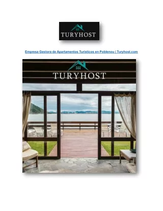 Empresa Gestora de Apartamentos Turísticos en Poblenou | Turyhost.com