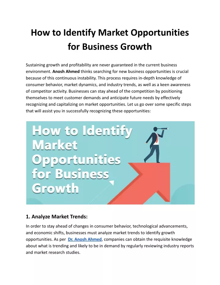 how to identify market opportunities for business