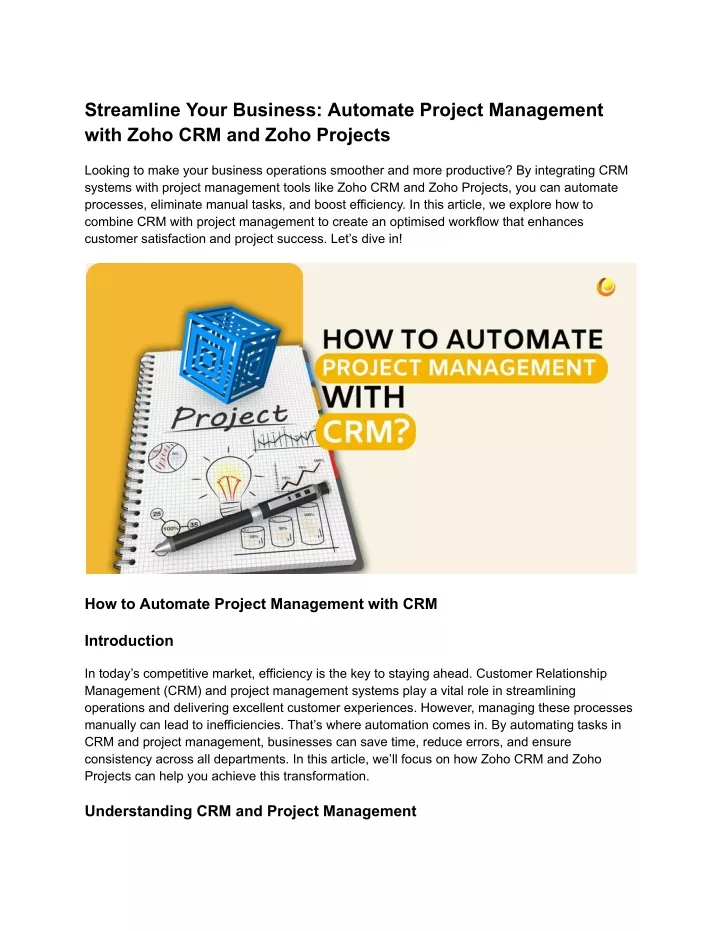 streamline your business automate project