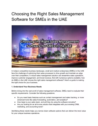 choosing the right sales management software