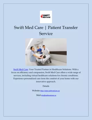 Swift Med Care | Patient Transfer Service