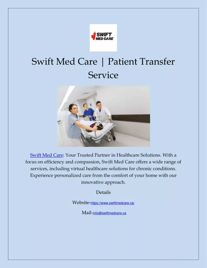 swift med care patient transfer service