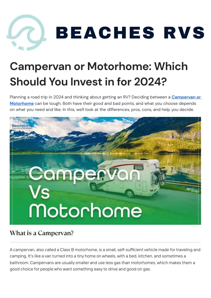 campervan or motorhome which should you invest