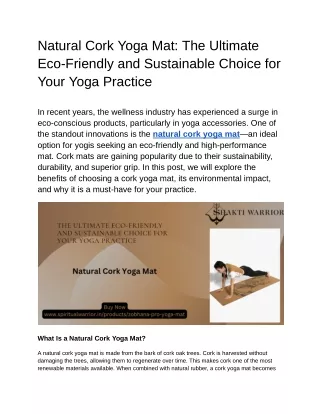 The Ultimate Eco-Friendly and Sustainable Choice for Your Yoga Practice