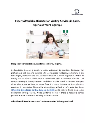 Expert Affordable Dissertation Writing Services in Ilorin, Nigeria at Your Fingertips