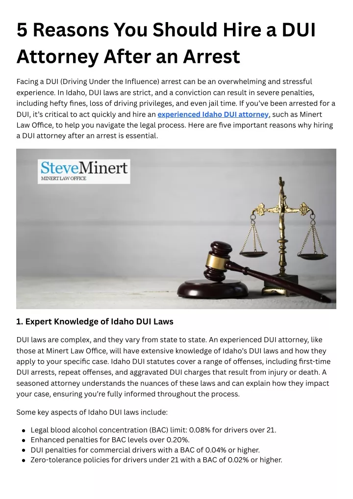 5 reasons you should hire a dui attorney after