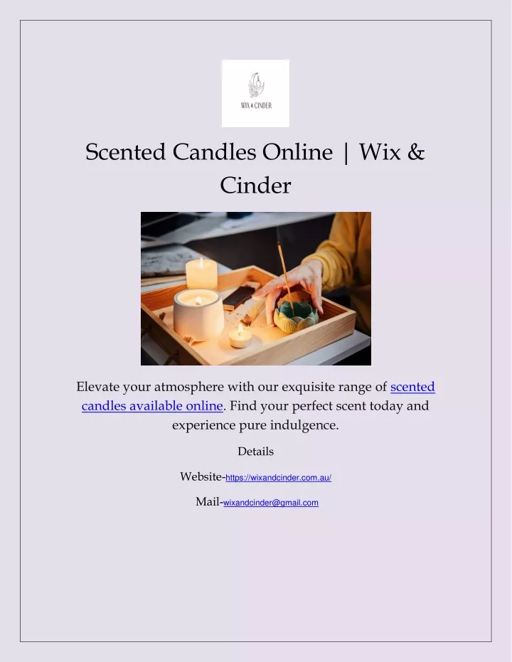 scented candles online wix cinder