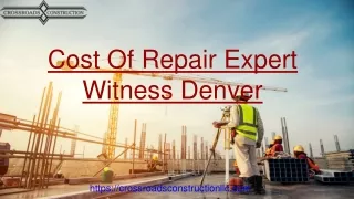 Cost Of Repair Expert Witness Denver