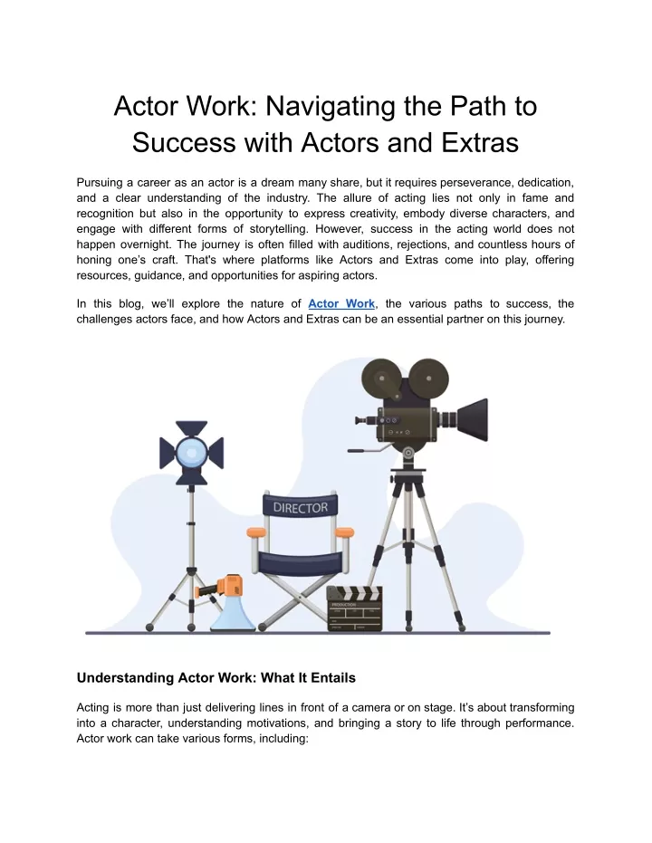 actor work navigating the path to success with