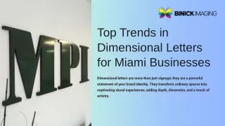 Dimensional Letters Miami | Binick Imaging