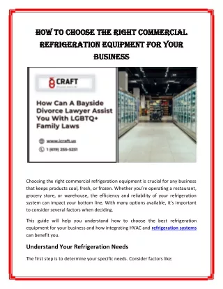 How to Choose the Right Commercial Refrigeration Equipment for Your Business