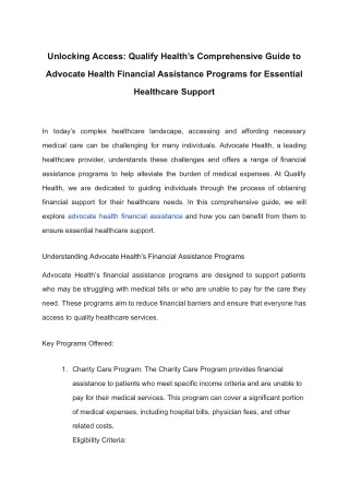 Unlocking Access_ Qualify Health’s Comprehensive Guide to Advocate Health Financial Assistance Programs for Essential He