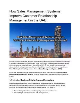 how sales management systems improve customer