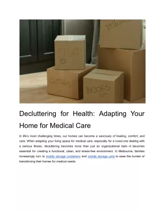 Decluttering for Health_ Adapting Your Home for Medical Care