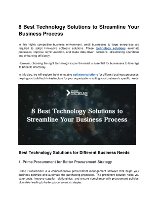 8 Best Technology Solutions to Streamline Your Business Process