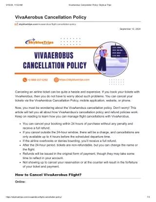 VivaAerobus Flight Cancellation Policy