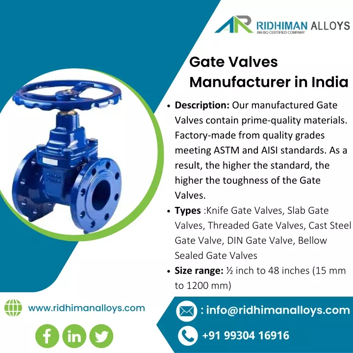 gate valves manufacturer in india