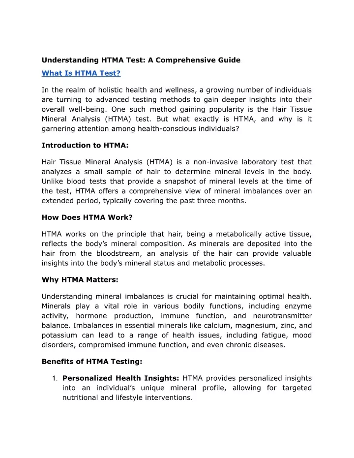 understanding htma test a comprehensive guide