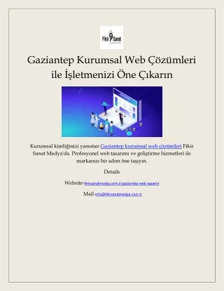 Gaziantep Kurumsal Web Çözümleri ile İşletmenizi Öne Çıkarın