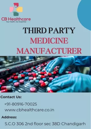 Third Party Medicine Manufacturer in India