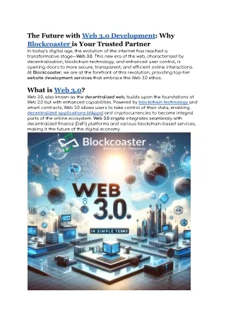 the future with web 3 0 development