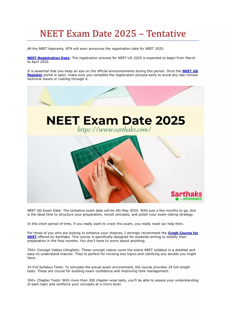 neet exam date 2025 tentative