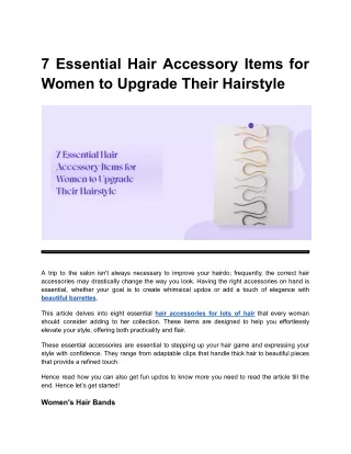 7 Essential Hair Accessory Items for Women to Upgrade Their Hairstyle